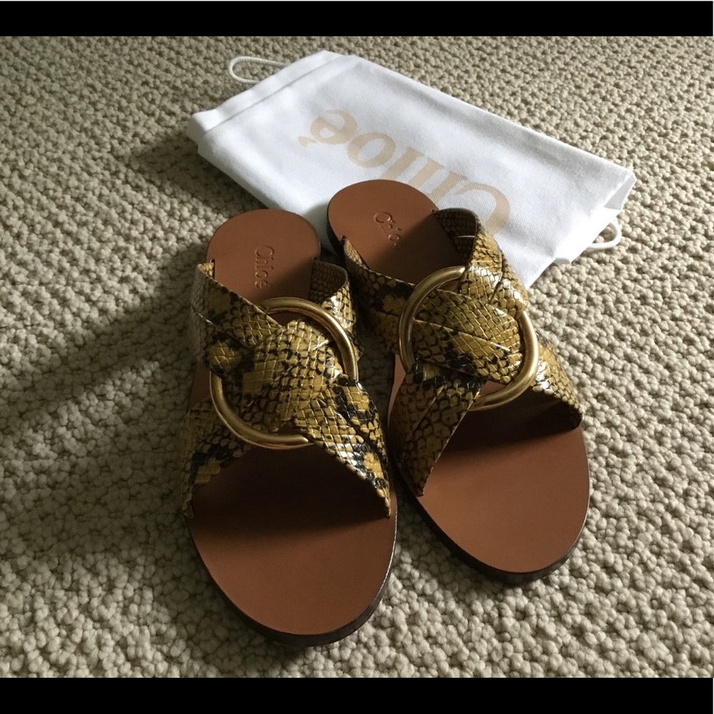 CHLOE RONY sandals in python print leather 38 IT